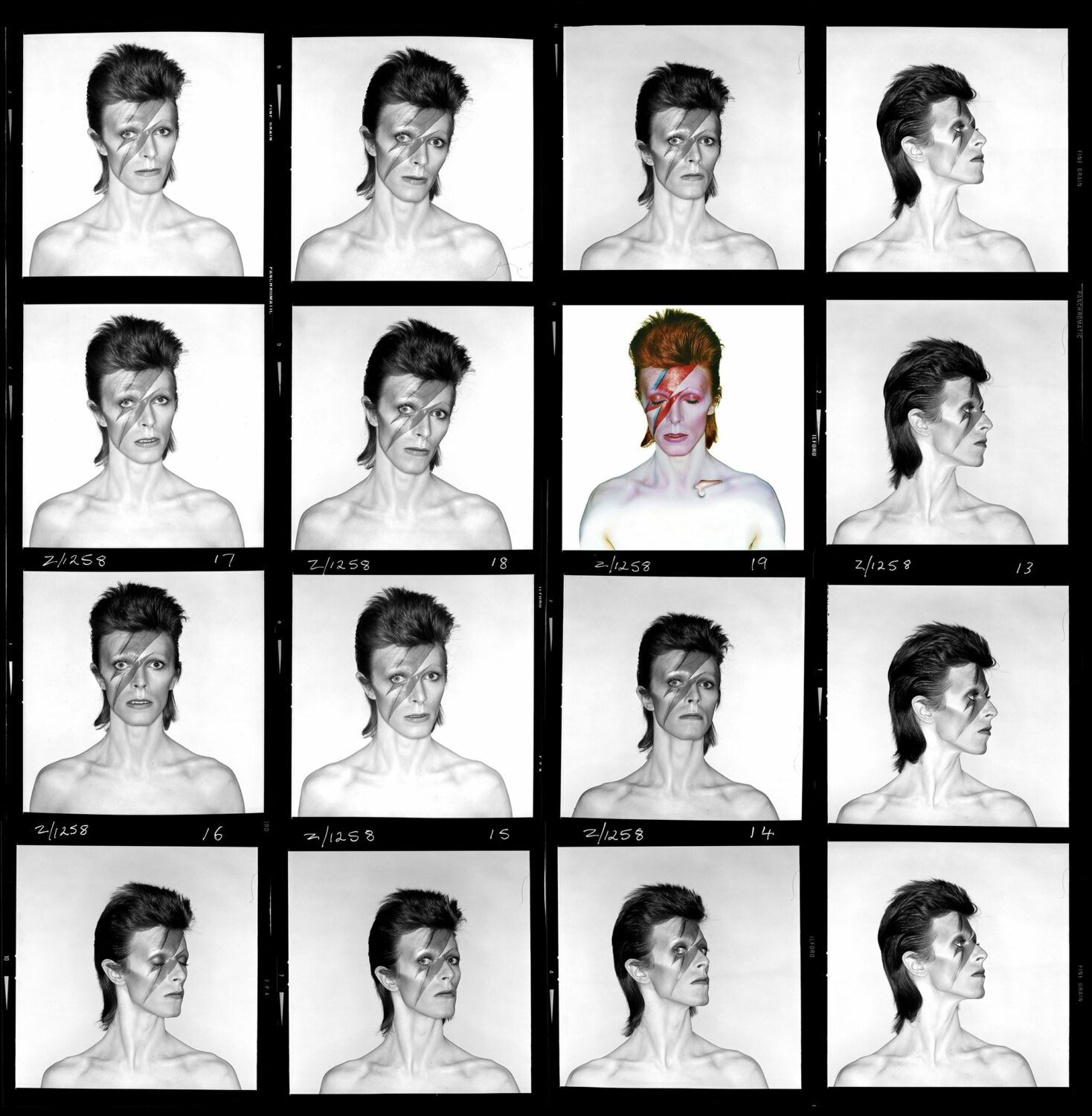 Brian Duffy: David Bowie. Aladdin Sane (Contact Sheet)