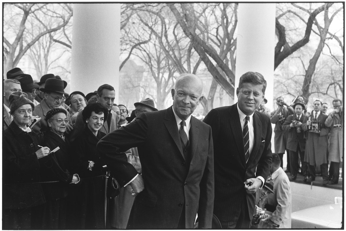 Elliott Erwitt: President Dwight D. Eisenhower and President-elect John F. Kennedy